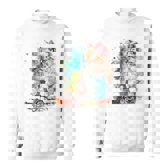 Cat t Featuring a Watercolor Cat In Paris Tank Top Sweatshirt - Monsterry