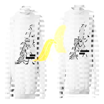 Censored Yellow Banana Print Fruits Tank Top Sweatshirt - Monsterry