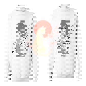 Chat Esthétique Japonais Avec Fleurs De Cerisier Sakura Sweater e - Cadeauxyz