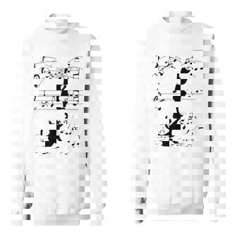 Chats Drôles Jouant Avec Des Notes De Musique Sweater e - Cadeauxyz