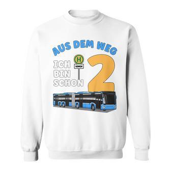 Children's 2 Years Boy Little Bus Driver 2Nd Birthday Bus Articulated Bus Sweatshirt - Geschenkecke