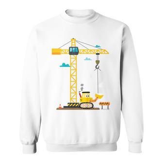 Children's 2Nd Birthday Boys With Crane And Digger Construction Site Sweatshirt - Geschenkecke