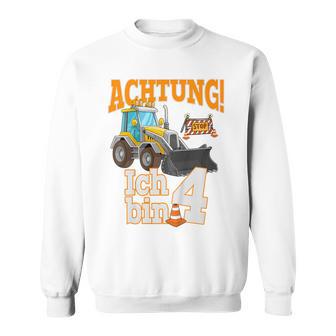 Children's Birthday Digger 4 Years Construction Site 4 Birthday Boy Sweatshirt - Geschenkecke