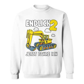 Children's Digger 2 Years Construction Site 2Nd Birthday Boys Sweatshirt - Geschenkecke