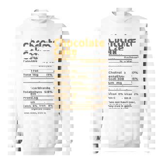 Chocolate Cake Nutritional Facts Christmas Sweatshirt - Monsterry