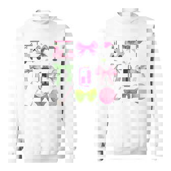 Coquette Bow Golf Cart Game Day Golfing Golfer Golf Lover Sweatshirt - Seseable