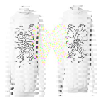 Coquette Bow Mardi Gras Festival Fleur De Lis Carnival Beads Sweatshirt | Mazezy