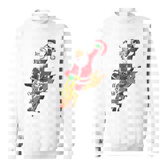 Cowboy Santa Reindeer Rodeo Christmas In Texas Xmas Premium Sweatshirt - Monsterry