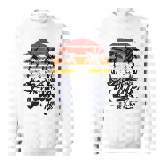 On Cruise Time Coconut Tree Graphic Summer Vacation Cruising Sweatshirt | Seseable CA