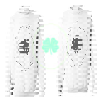 Cute Good Luck Clover Belly Halloween Bear Belly Costume Sweatshirt - Monsterry