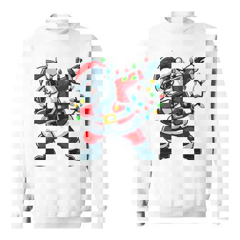 Dabbing Papá Noel Luces De Navidad Navidad Dab Dance Niña Niño Manga Larga Camisa de entrenamiento - Regaloses