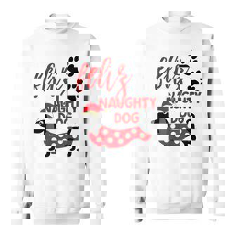 Dachshund Christmas Shirt Feliz Naughty Dog Xmas Tee Sweatshirt - Monsterry