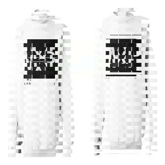 Damen Mxp Milan It Italien Retro Flughafen Code Weltreisender Mit-Ausschnitt Sweatshirt - Seseable