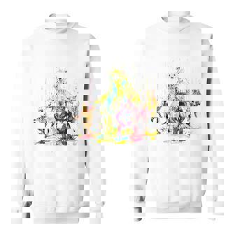 Danse Animalière Couleurs De Pluie Aquarelle De Philipp Grein Sweater e - Cadeauxyz