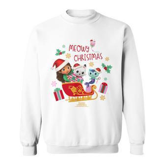 Dreamworks Gabby's Dollhouse Meowy Christmas Sleigh Blue Sweatshirt - Geschenkecke