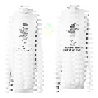 Drinks Well With Others Leprechaun Martini Cocktail Sweatshirt | Mazezy