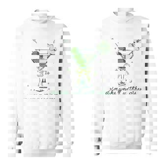 Drinks Well With Others Leprechaun Martini St Patrick's Day Sweatshirt | Mazezy