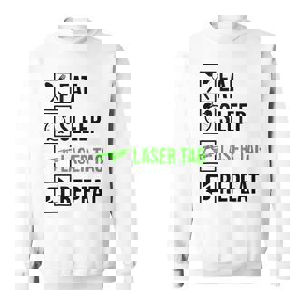 Eat Sleep Lasertag Repeat Lasertag Player Lasergame Phaser Tank Top Sweatshirt - Monsterry