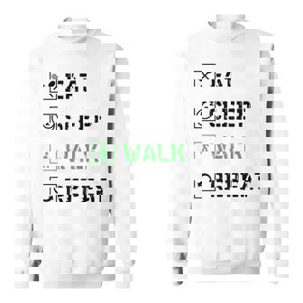 Eat Sleep Walk Repeat Walker Walking Exercise Premium Sweatshirt - Monsterry