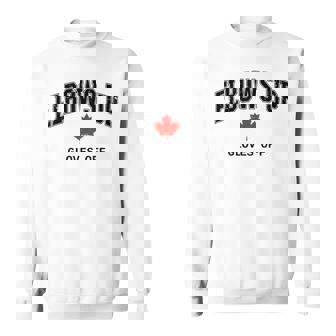 Elbows Up Gloves Off Fun Hockey Canada Flag Sweatshirt | Mazezy