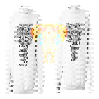 Elefante Animal Motivo Abstracto Flores Coloridas Elef Camisa de entrenamiento - Regaloses