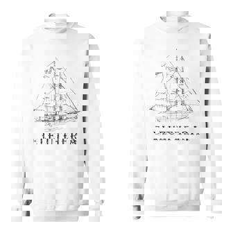 Eleuthera Bahamas Vintage Retro Blueprint Sailboat Vacation Sweatshirt - Monsterry