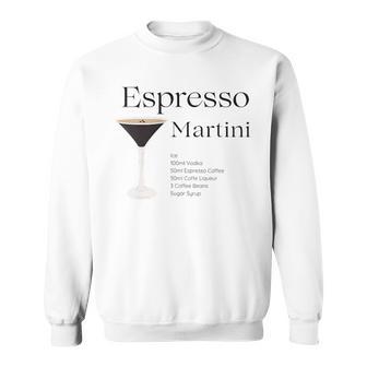 Espresso Martini With Recipe And Glass Sweatshirt - Geschenkecke