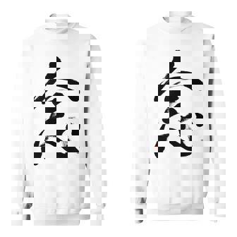 Expressive Mindfulness Brush Calligraphy Japanese Kanji Zen Sweatshirt - Monsterry