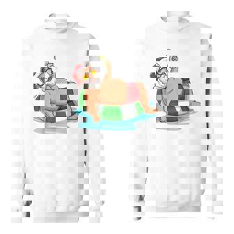 Fat Santa Relaxing Cocktail Beach Holiday Xmas Sweatshirt - Monsterry