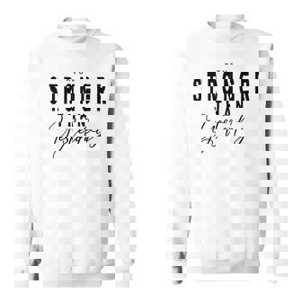 Fitness Saying Stronger Than Yesterday Blue Sweatshirt - Geschenkecke