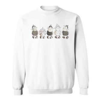 Five Wool Sheep I Sheep With Comic Sheep Sweatshirt - Geschenkecke