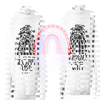 Freedom Vibes USA Flag Rainbow US Patriotic 4th Of July Sweatshirt - Monsterry