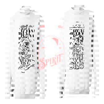 Full Of Holiday Christmas Skeleton Spirit Drinking Wine Pj Sweatshirt - Monsterry