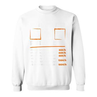 Masonry Hourly Wage With Back Print Backprint Work Sweatshirt - Geschenkecke