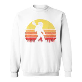 Sasquatch Lax Bigfoot Lacrosse Vintage 80S Sunset Sweatshirt - Thegiftio UK