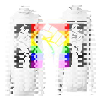 Gay Pride Resist Fist Rainbow Flag LGBTQ Shirt Sweatshirt - Monsterry