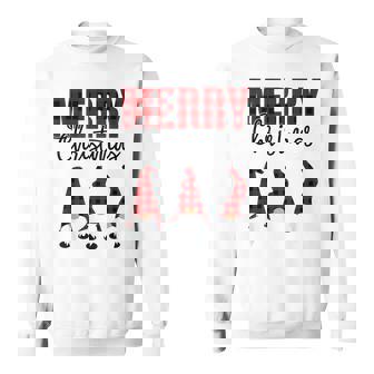 Gnomes Christmas Faceless Doll Merry Christmas Plaid Pajamas Sweatshirt - Monsterry