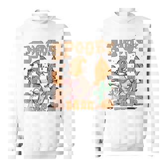 Groovy Spooky Babe Vibes Vintage Thick Thighs Halloween Vibe Sweatshirt - Monsterry