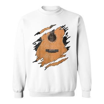 With Guitar Acoustic Music Guitarist Musician Blue Sweatshirt - Geschenkecke