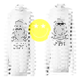 Be Happy Star Eyes Camisa Con Cara Sonriente Amarilla Camisa de entrenamiento - Regaloses