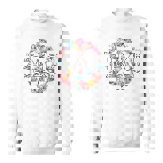 Hippie Teach Peace Flower Shirt Sweatshirt - Monsterry