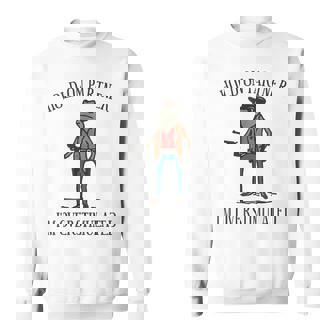 Hold On Partner I'm Overstimulated Cowboy Frog Vintage Sweatshirt - Thegiftio UK