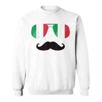 Italien Flagge Sonnenbrille Schnurrbart Italia Flaggen Sweatshirt - Geschenkecke