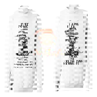 It's Fine I'm Fine Everything Is Fine Christmas Dog Lover Sweatshirt - Monsterry
