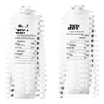 JAHARI Nutrition Facts Name Definition Graphic Tank Top Sweatshirt - Monsterry