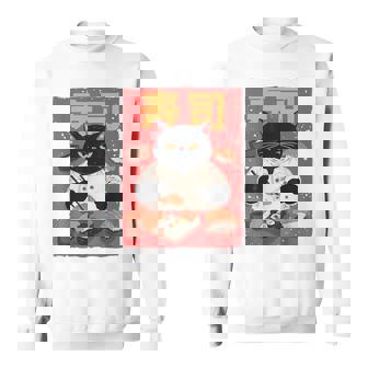 Japanese Cat Sushi Chef Kawaii Cat Anime Lovers Sweatshirt - Monsterry