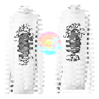 Jekyll Island Georgia Vintage Sunset Palm Trees Beach Sweatshirt - Thegiftio