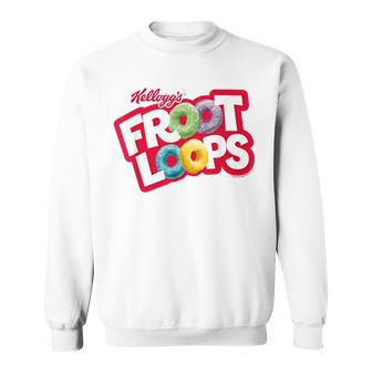 Kellogg's Froot Loops Breakfast Cereal Logo Blue Sweatshirt - Geschenkecke