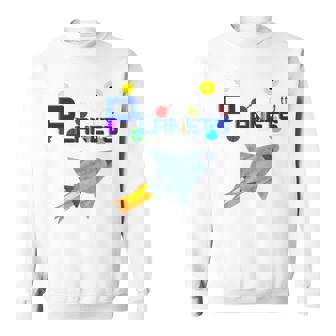 Kids Planet Symbols And Rocket In Space Solar System Science Premium Sweatshirt - Monsterry
