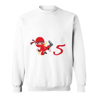 Kinder 5 Geburtstag Junge 5 Jahre Alt Fünfjähriger Ninja Rot Sweatshirt - Geschenkecke